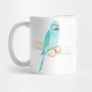 Blue rose-ringed parakeet watercolor portrait Mug